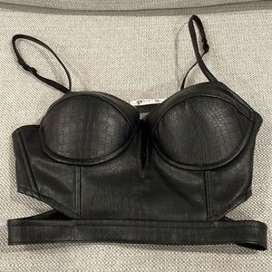 Faux Leather Top Charlotte Russe